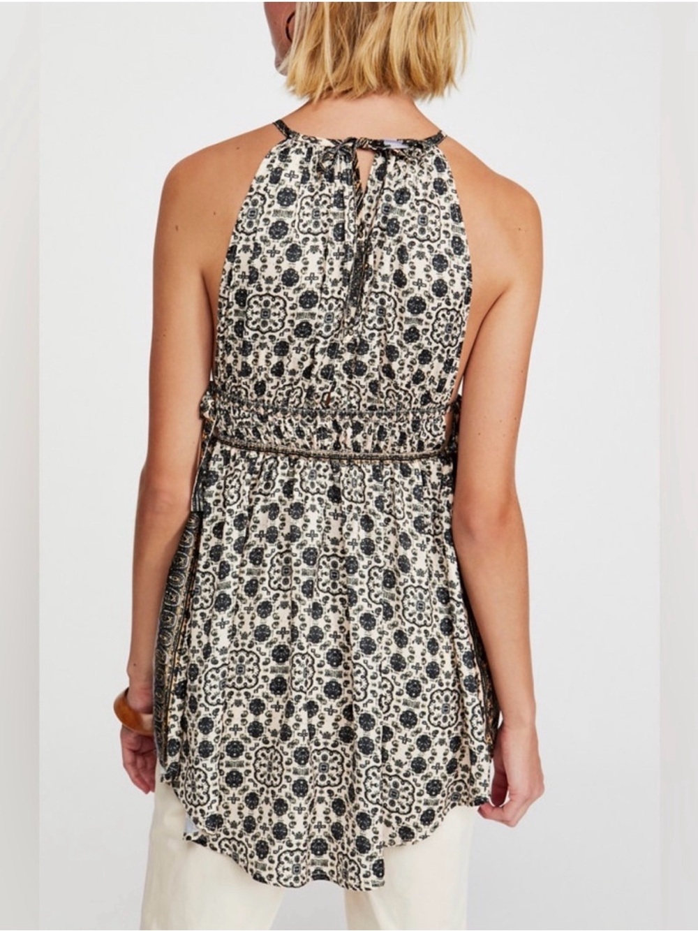 Free People Printed Midsummers Day Halter Mini Dress or Top - Picture 7 of 15